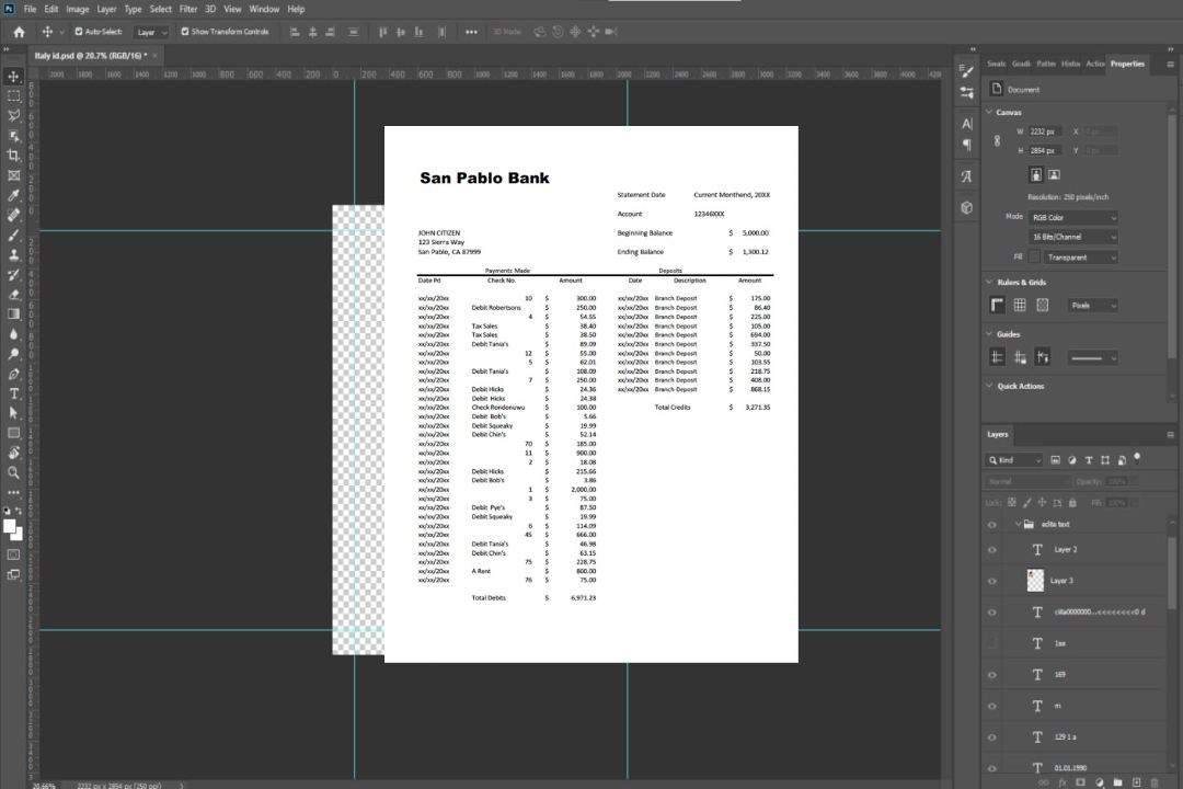 Modèle Word et PDF de relevé de compte de la San Pablo Bank aux États-Unis template Modèle Word et PDF de relevé de compte de la San Pablo Bank aux États-Unis template